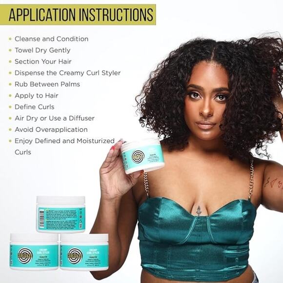 Curldaze Creamy Curl Styler with Kukui Oil, Vitamins A, C, and E. Moisturizing a - Picture 6 of 7